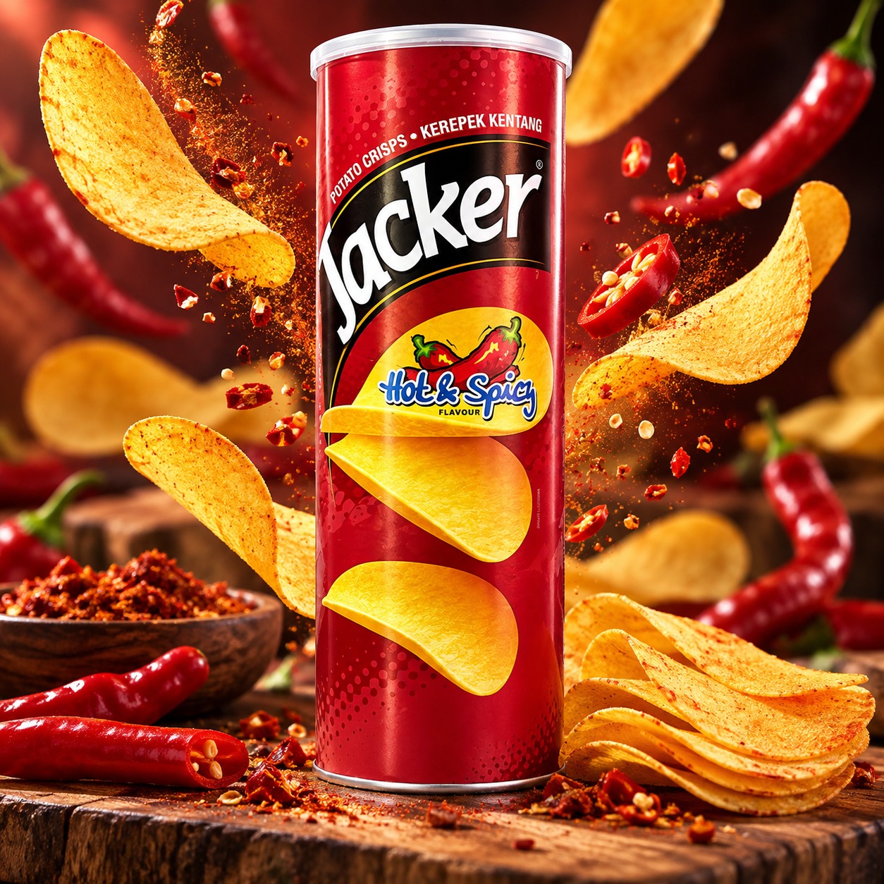 Jacker Potato Crisps – Hot & Spicy
