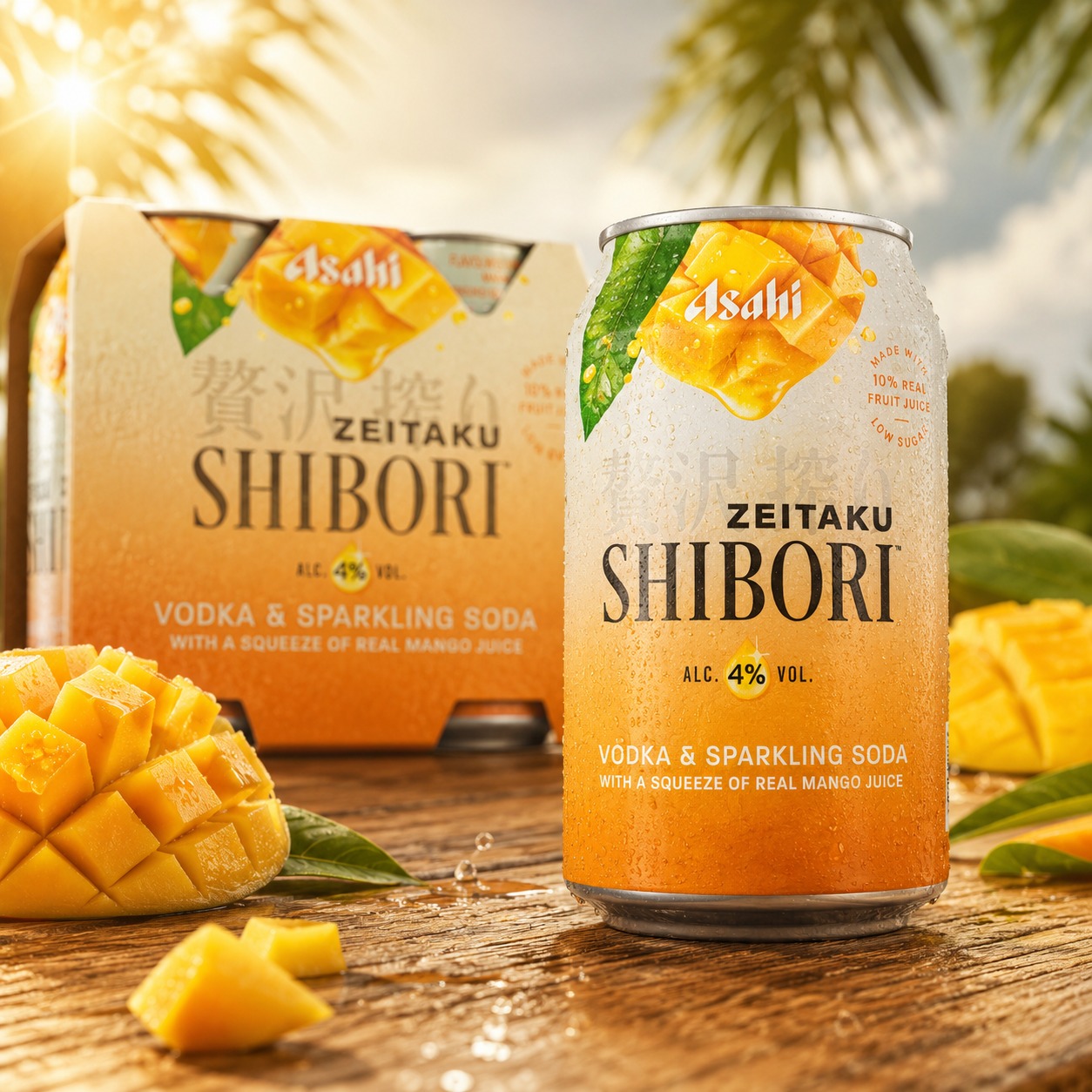 Asahi Zeitaku Shibori vodka & sparkling soda (mango flavor)